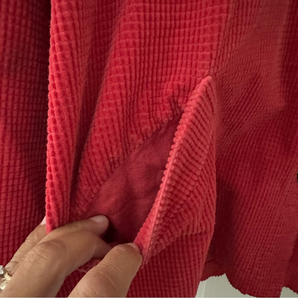Bryn Walker Danuta Corduroy Mandarin Collar Wide Sleeve Button Oversized Jacket - Picture 3 of 9